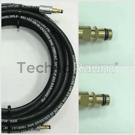 Шланг высокого давления резиновый DN6 однооплеточный для Karcher 20 м штуцер NEW - штуцер NEW