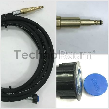 Шланг высокого давления резиновый DN6 двухоплеточный для Karcher 15 м штуцер NEWпов - гайка М22х1,5